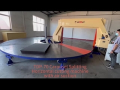 Meja kerja bulat Pemotongan putar Mesin pemotongan busa CNC horisontal Slitter Kontrol digital