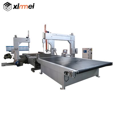 Sponge Cutting Machine Vertical Band Knife PLC HMI Control Foam Block Trimming Splitting to Strip EPE PU Insulation Cotton Scourer EVA Rock Wool Honeycomb Paper Board Fiber tidak ada gambar CAD